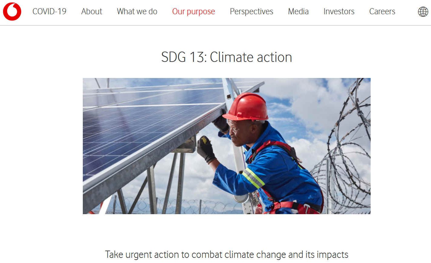 Vodafone climate change needs urgent action