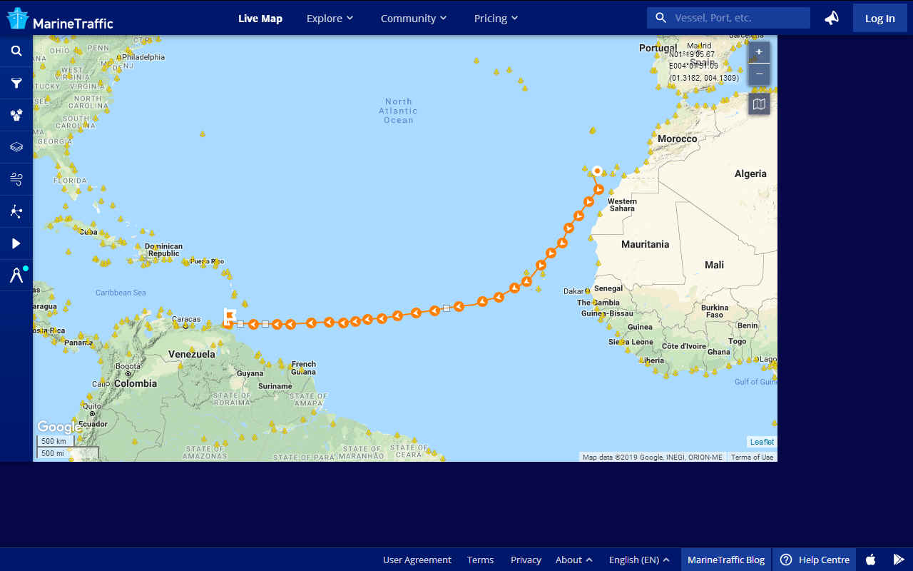 Tenerife to Trinidad, Port of Spain