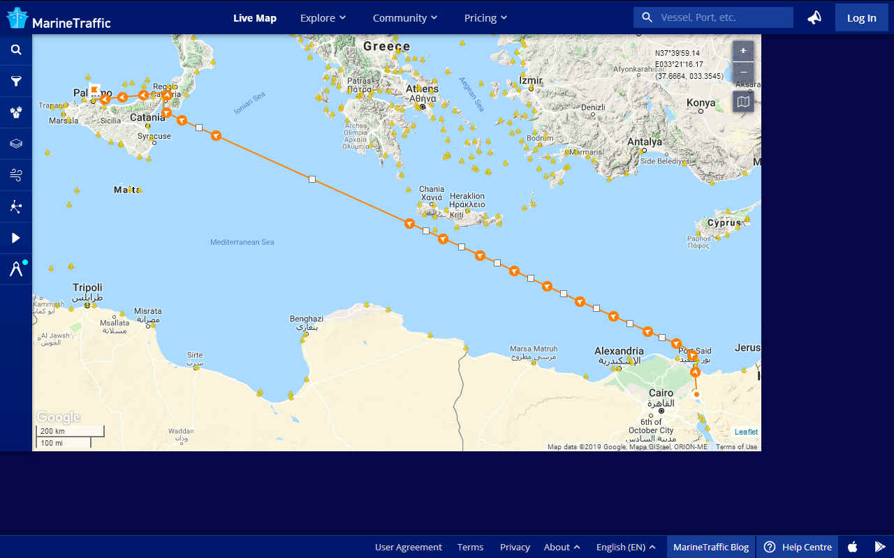 Port Said in Egypt to Palermo in Scicily ZEWT hydrogen challenge, Jules Verne